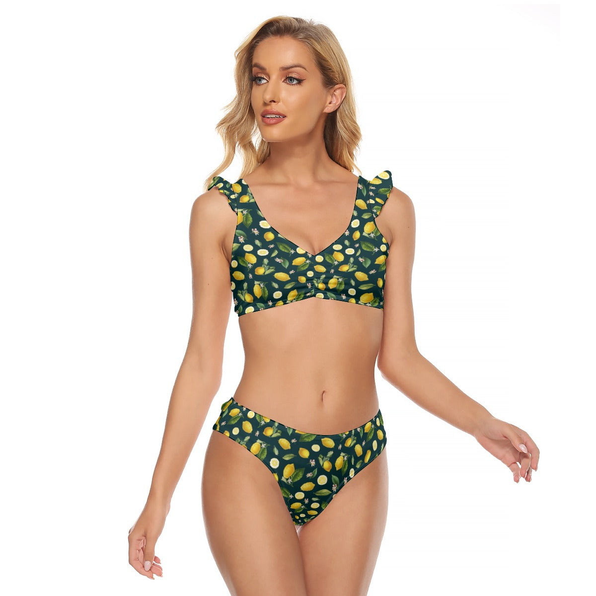Zesty Lemon Ruffle Bikini